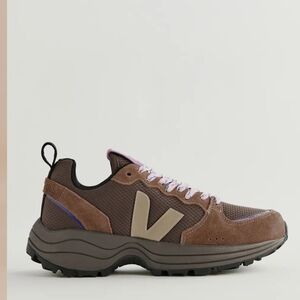 Reformation Brown Suede & Mesh Trail Sneaker with Lavender Accents